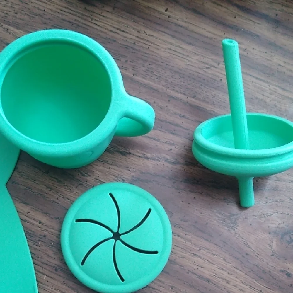 Green Silicone Baby Feeding Set